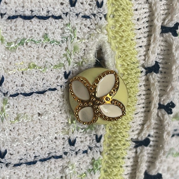 St John collection blue green ivory jacket/sleeveless top/pants
suit size 10/M - Picture 16 of 16